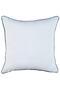 Embroidered Throw Pillow Cover Bias Anchor ( Ecru / Navy Blue Embroidery ) - 2