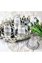 Handmade Silver Embroidered Tea Set for 6 People