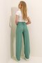 Women's Mint High Waist Ribbed Wide Leg Trousers ALC-X8141 - 6