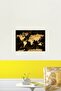 World Map Gold 7 Table Wooden Poster Decorative - 2