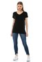 Women's Black V-Neck T-Shirt - 2