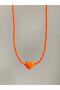 Orange Beaded Murano Heart Women's Necklace - 2