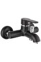 Zirve Black Chrome Bathroom Faucet, Valtemo Black Top Shower Set - 4
