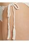 Women's White Knitted Bikini Bottoms - 2