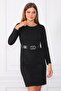 Women's Black Simple and Belt Detailed Classic Dress Es261