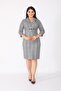 Women's Gray Plaid and Collar Button Detailed Dress
