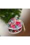 New Year Christmas Special Luxury Collectible Plaid Knitted Fabric Covered Bow Heart Pine Tree Ornament Single - 2