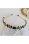 Trend Luxury Large Black Crystal Row Stone Metal Gold Crown