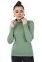 Hair Braided Turtleneck Knitwear Sweater - Mint Green