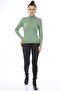 Hair Braided Turtleneck Knitwear Sweater - Mint Green - 5