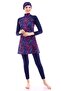 Women's Navy Blue Hijab Swimsuit - 2