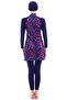 Women's Navy Blue Hijab Swimsuit - 5