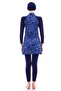 Women's Navy Blue Hijab Swimsuit - 4