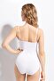 Women's White Snap-On Bodysuit Lycra Rope Strap Luxury Design - 3