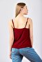 Women's Burgundy Collar Lace Adjustable Rope Strap Blouse - 5