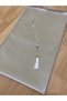 Luxury Velvet Woven Dowry Gift Fringed Prayer Rug, Pearl Prayer Beads