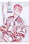 Bts Rapmonster دفتر وطاولة خشبية ملصق ديكور Code473