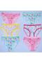 Cotton Girls' Front Printed Mixed Multi-Colored Patterned Lycra Elastane Daily Bato Panties 3-Piece 0840 - 3
