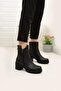 Kafkaslar Genuine Leather Zippered Half Heeled Daily Orthopedic Boots
