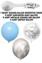 Set of 15 5 Transparent Balloons with Silver Confetti, 5 Macaroons Blue and 5 Metallic Gray Balloons - 2