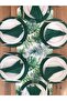 American Serve, Green Leaf 6 Plates, 6 Napkins And Runner - 3
