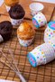 Butterfly Based Colorful Polka Dot Detailed 50-Piece Baked Non-Scattered 7X3.5 cm Cake Mold Muffin Cupcake - 2