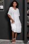 Women's White Italian Robe Sleeves Skirt Lace Detailed Lined Midi Dress M10160000EL93731 - 2