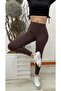 Ribbed High Waist Gathering Leggings - 3