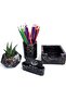 Marble Effect Concrete Office Set Pen Holder Flower Pot Memo Pad Holder Business Card Holder Cactus