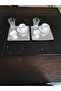 Set of 2 Luxury Square Stainless Steel Silver Coffee, Tea, Decorative Presentation Serving Tray 21x21 Cm - 2