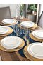 Blue Marble Runner and American Service Plate Set of 6 - 2