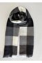 Women's Black Checkered Soft Textured Scarf - 2