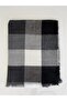 Women's Black Checkered Soft Textured Scarf - 4