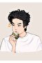 Bts Seokjin and Triangle Kimbap Table Wooden Poster Decorative Code1466