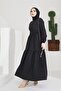 411 Zero Collar Waist Belted Hijab Dress - 3
