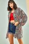Women's Aqua Green Multi Patterned Kimono 30901004 - 2