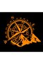 Compass Mountain Off Road Car Sticker, 30X25 cm Orange Auto Sticker - 3
