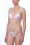 Women's White Pink Soft Cap Half Supported Patterned Bra Panties Set - 2