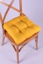 Lina Yellow Fluffy Chair Cushion Special Stitched Lace up 40X40Cm