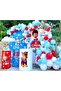 50 Pieces - Metallic Blue - White - Red Balloon Chain Set