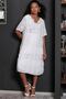 Women's White Italian Robe Sleeves Skirt Lace Detailed Lined Midi Dress M10160000EL93731 - 3