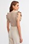 10176 Crop Sweater with Frilly Sleeves-beige - 2