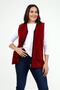 Women's Burgundy Fleece Vest - 2