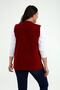 Women's Burgundy Fleece Vest - 6