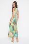 Multicolor A-Line Tie-Dye Patterned Waist Low-Cut Midi Woven Dress Twoss21El3578 - 6