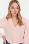 Powder Collar Embroidered Cotton Woven Shirt TWOAW21GO0005 - 3