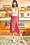 Women's Red Little Daisy Wrap Skirt ETK-19000154 - 3