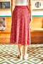 Women's Red Little Daisy Wrap Skirt ETK-19000154 - 5