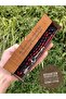 Powder Amber Rosary with Red Black Moire Wooden Box