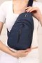 Women's Navy Blue Crinkle Body Bag Cross Chest and Shoulder Bag